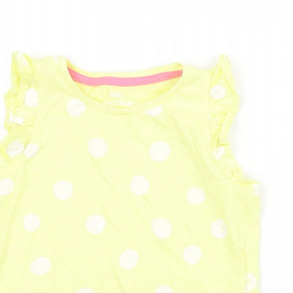 Marks & Spencer Girls Yellow Spotted  Basic Tank Size 2-3 Years