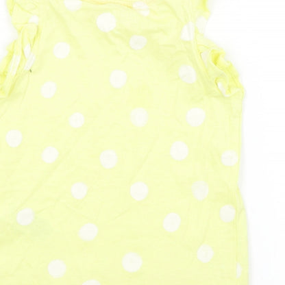Marks & Spencer Girls Yellow Spotted  Basic Tank Size 2-3 Years