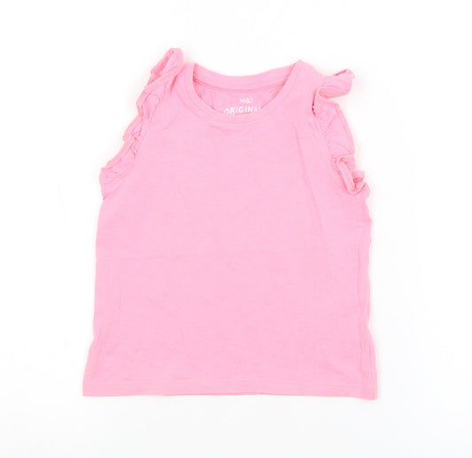 M&S Girls Pink   Basic Tank Size 2-3 Years
