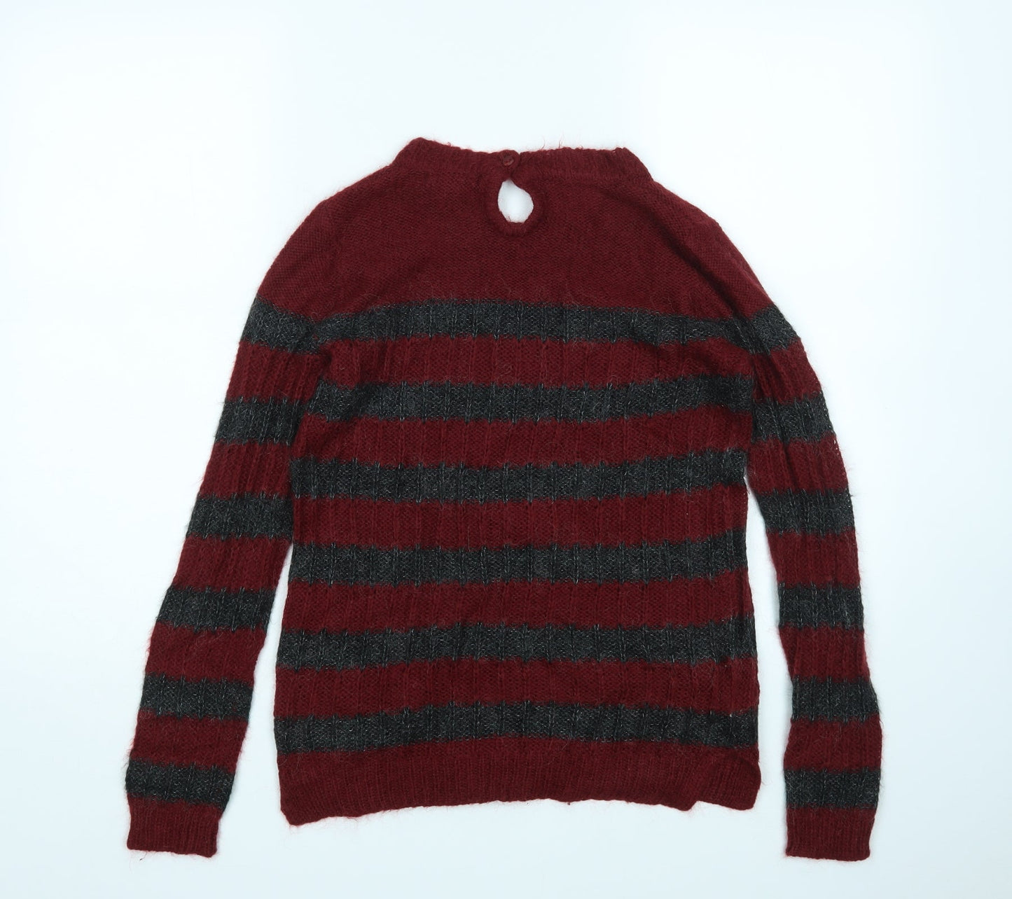 Manhgo Womens Multicoloured Striped  Pullover Jumper Size M
