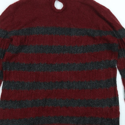 Manhgo Womens Multicoloured Striped  Pullover Jumper Size M