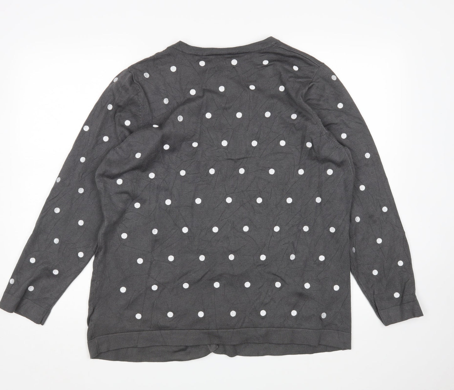 Ann Harvey Womens Grey Polka Dot  Cardigan Jumper Size S