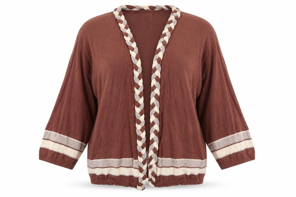 Future Lady Womens Brown   Cardigan Jumper Size L