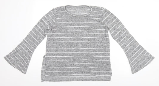 MUDO Womens Grey Striped  Pullover Jumper Size M