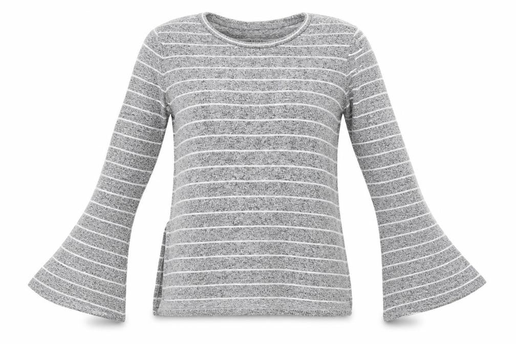 MUDO Womens Grey Striped  Pullover Jumper Size M