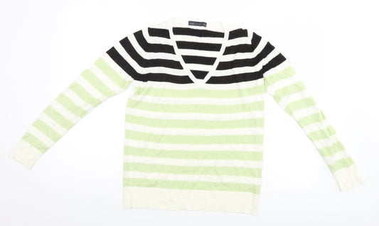 Marks and Spencer Womens Green Striped  Pullover Jumper Size 10