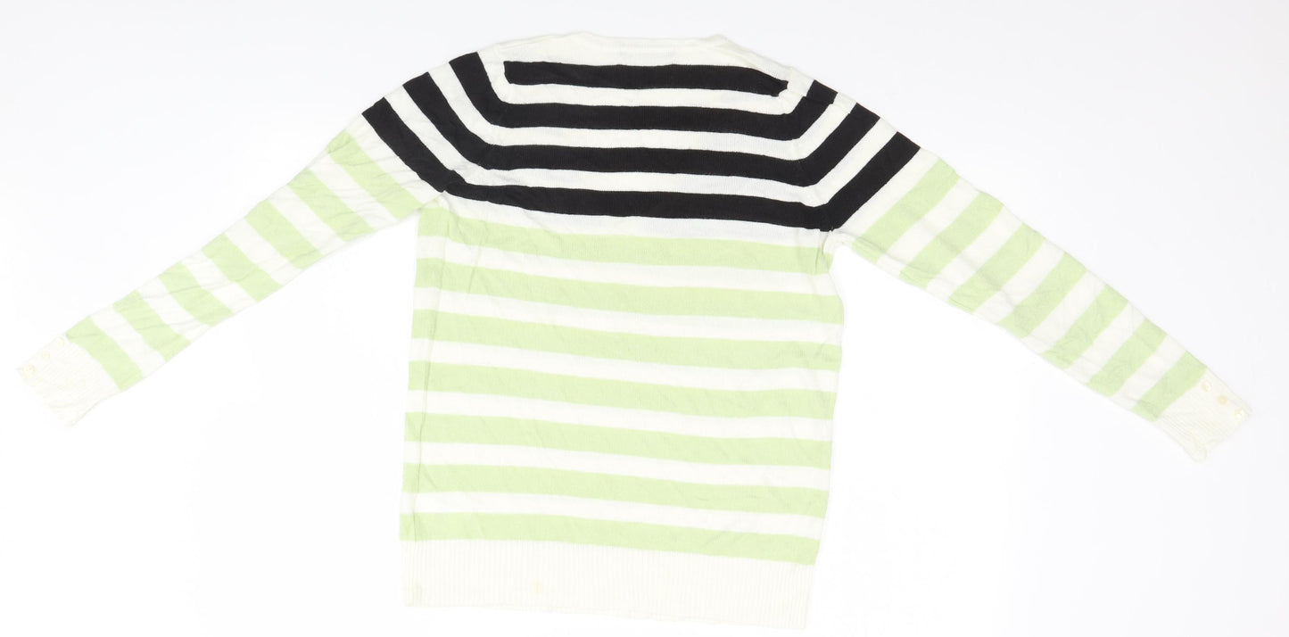 Marks and Spencer Womens Green Striped  Pullover Jumper Size 10