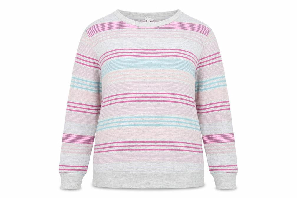 Marks & Spencer Womens Grey Striped  Pullover Jumper Size 14