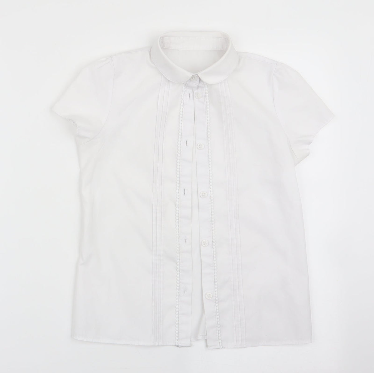 Florence and Fred Girls White   Basic Button-Up Size 8-9 Years