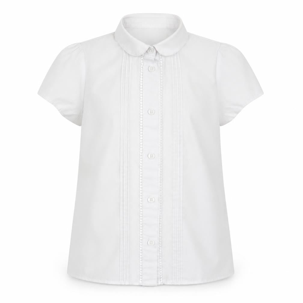 Florence and Fred Girls White   Basic Button-Up Size 8-9 Years