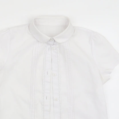 F&F Girls White   Basic Button-Up Size 8-9 Years