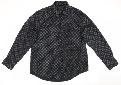 Freeport Mens Grey Check   Button-Up Size L