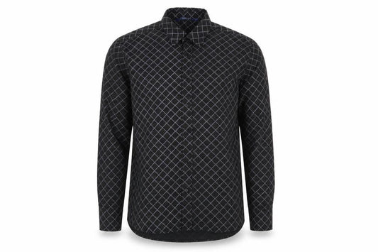 Freeport Mens Grey Check   Button-Up Size L