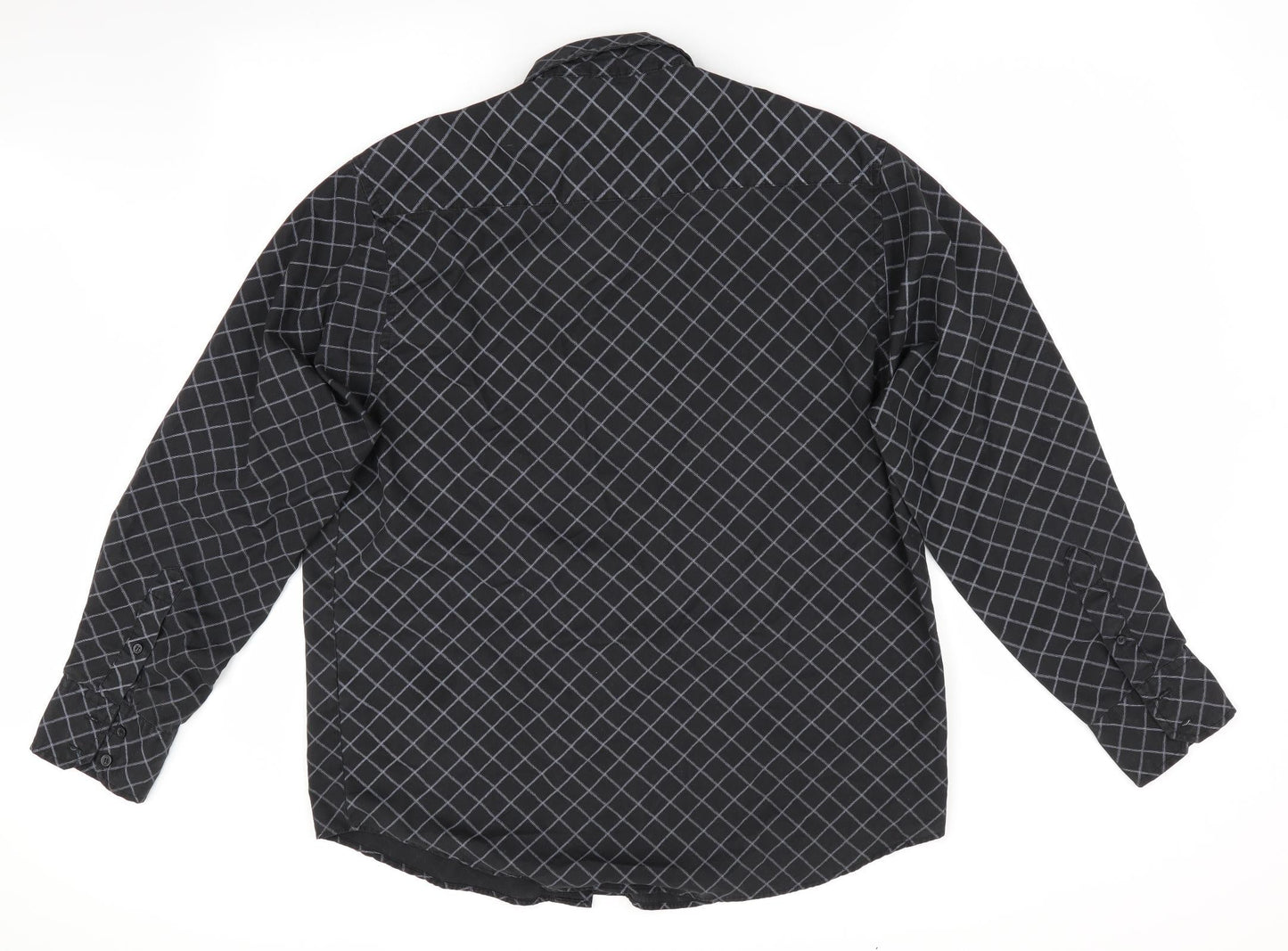 Freeport Mens Grey Check   Button-Up Size L