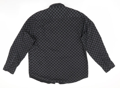 Freeport Mens Grey Check   Button-Up Size L