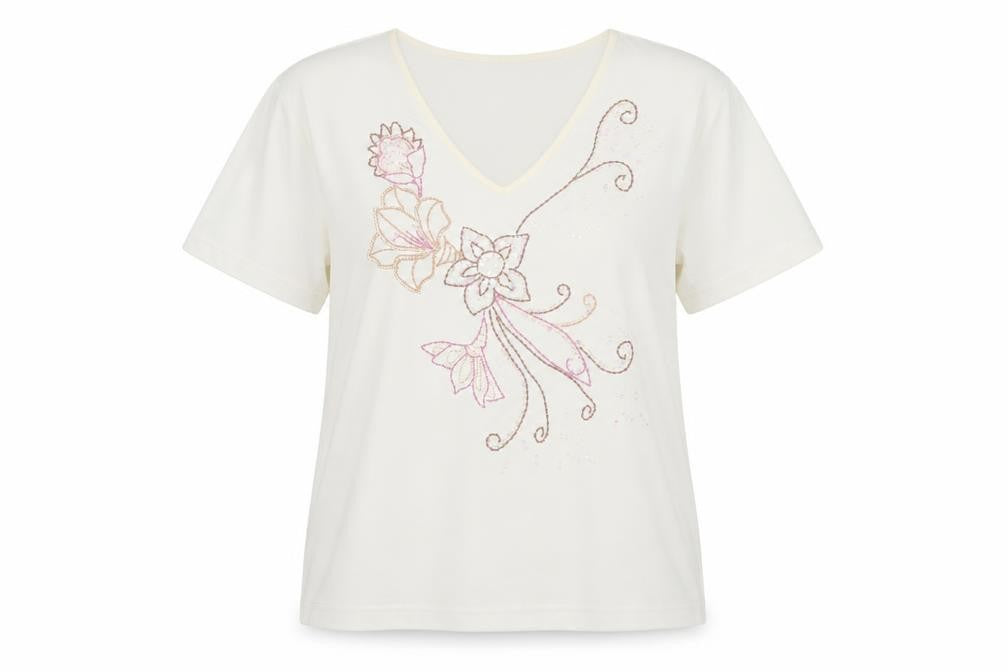 Bonmarché Womens Ivory Floral Basic Blouse Size XL