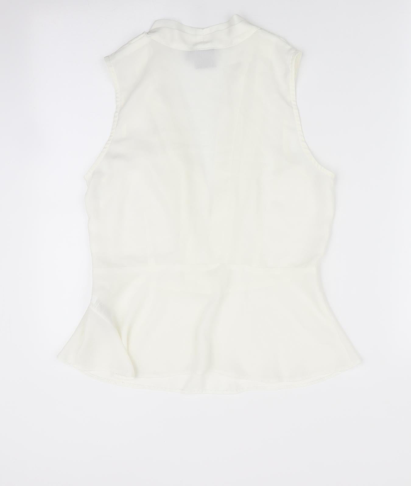 ASOS Womens Ivory   Basic Blouse Size 8  - Deep V Front