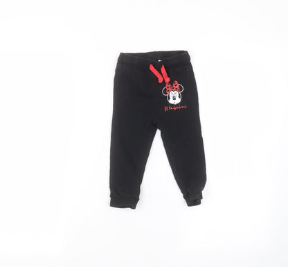 Preloved Disney Baby Black   Sweatpants Trousers Size 12-18 Months - Front