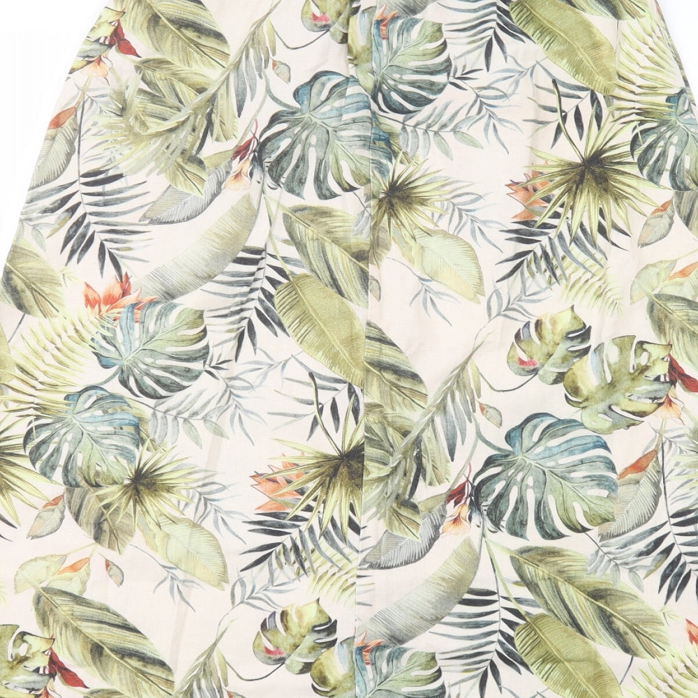 Astradivarius Womens Beige Floral  A-Line Skirt Size S