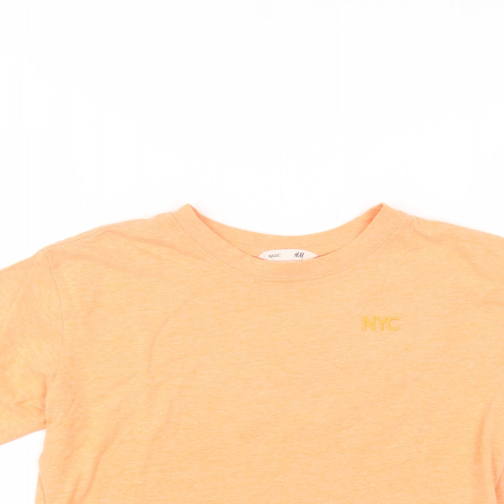 H&M Girls Orange   Basic T-Shirt Size 11-12 Years