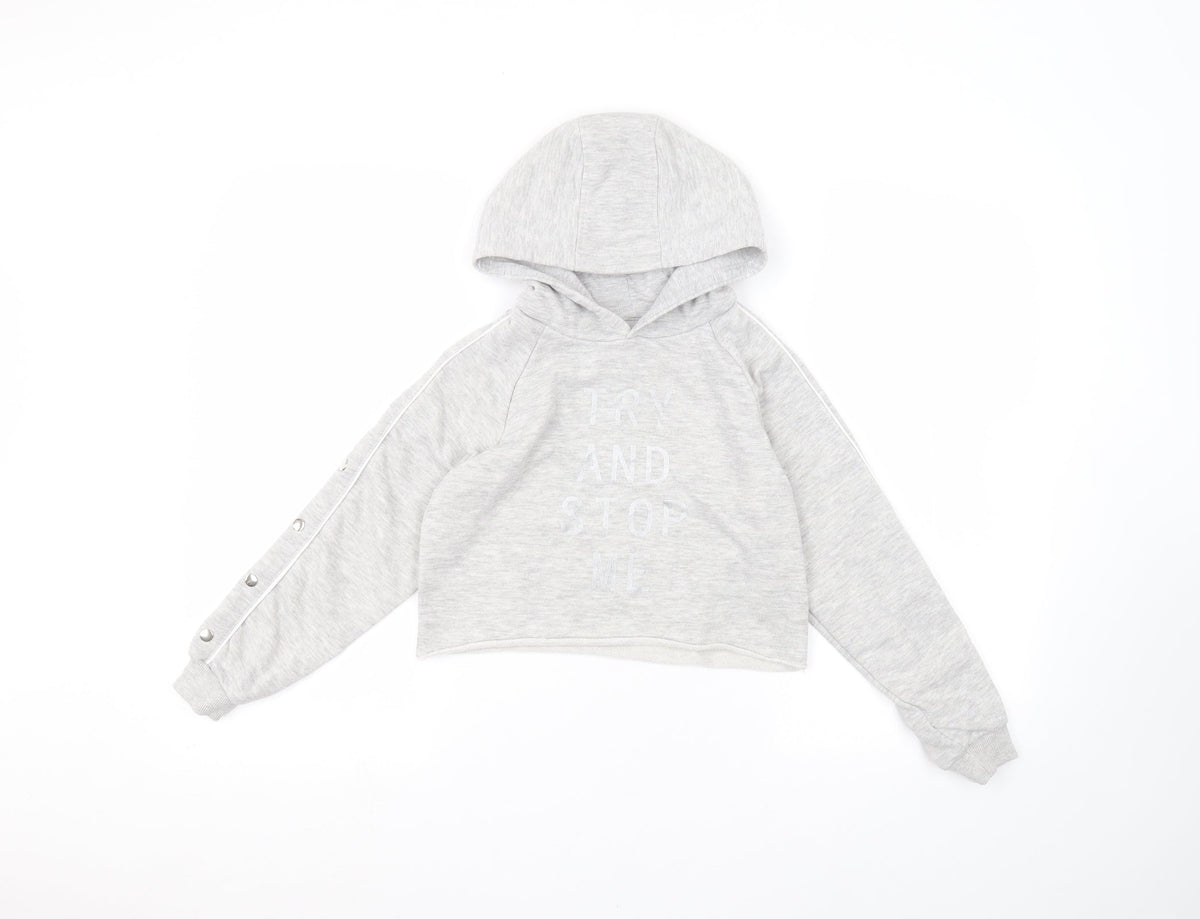 Active Girls Grey   Pullover Hoodie Size 10-11 Years
