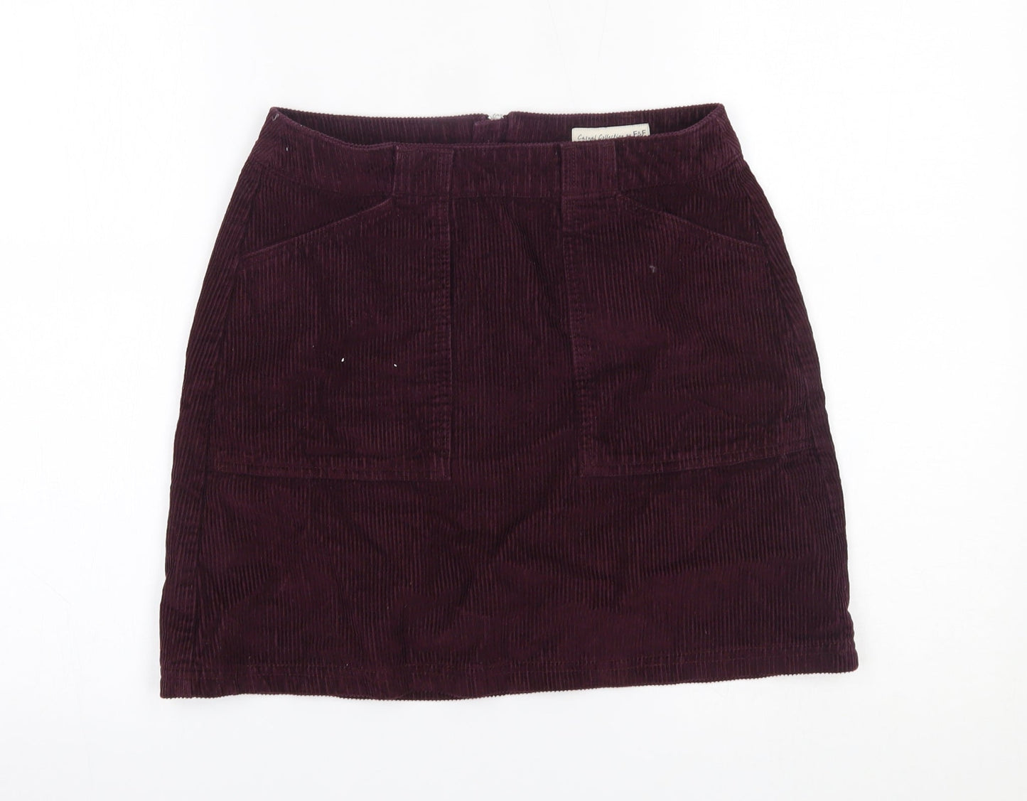 F&F Womens Red  Corduroy Straight & Pencil Skirt Size 6