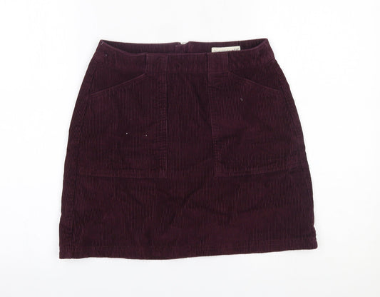 F&F Womens Red  Corduroy Straight & Pencil Skirt Size 6