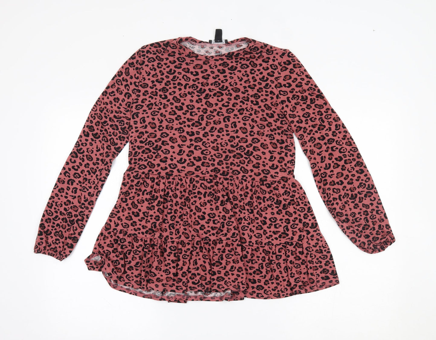 New Look Womens Pink Animal Print  Basic Blouse Size 8
