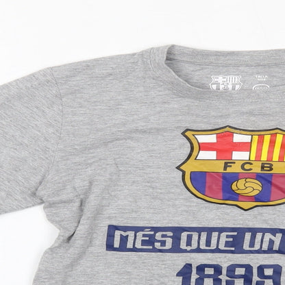 Preloved global brands group Boys Grey   Basic T-Shirt Size 10 Years  - FCB - Detail