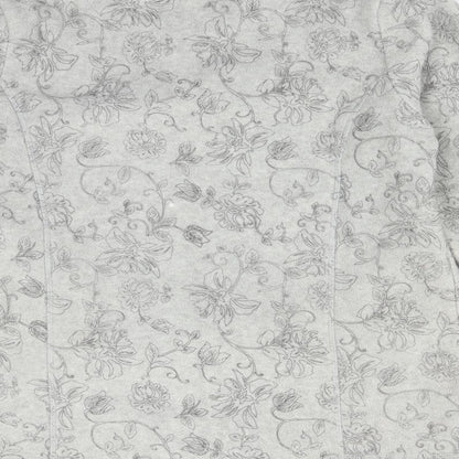 Dash Womens Grey Floral  Pullover Jumper Size 10