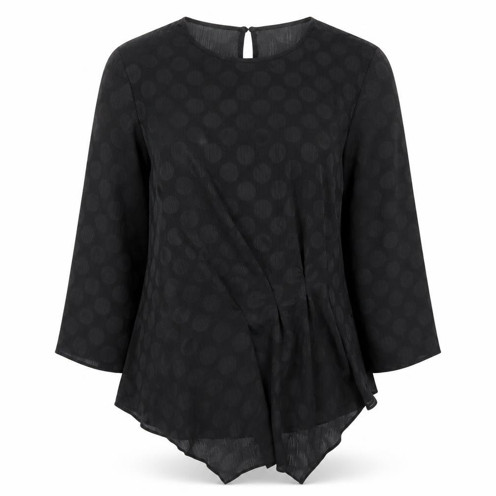 Soon Womens Blue Polka Dot  Basic Blouse Size 12