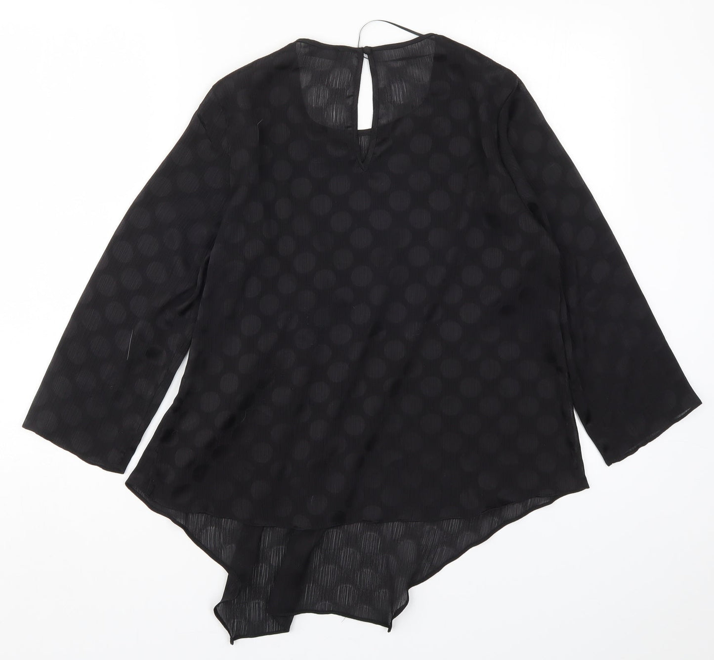 Soon Womens Blue Polka Dot  Basic Blouse Size 12
