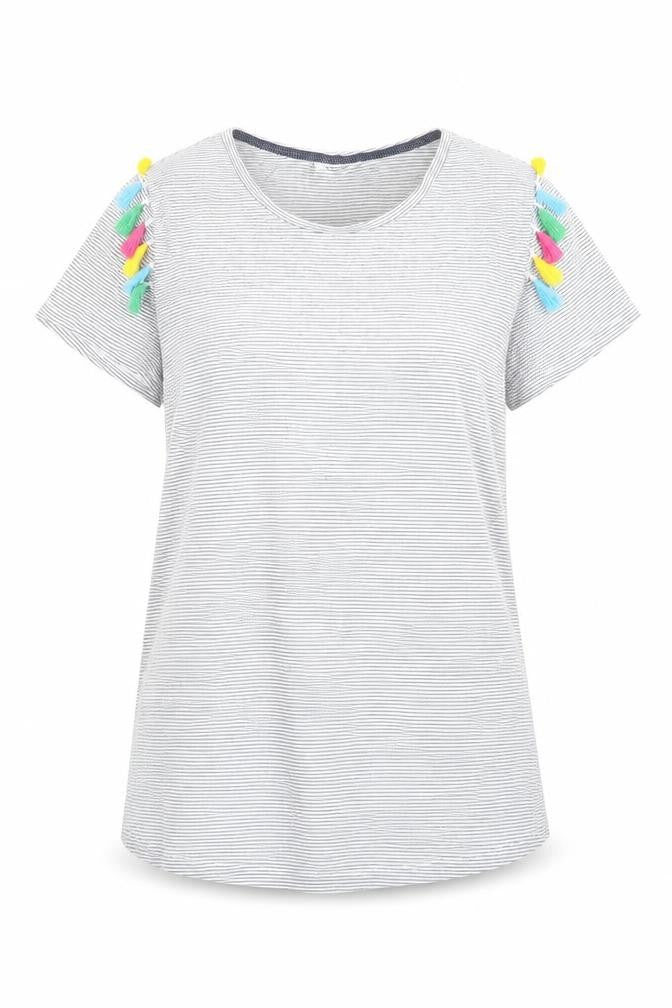 nocozo Womens Black Striped  Basic T-Shirt Size 12