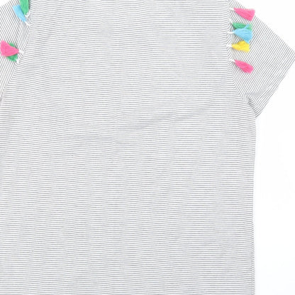 nocozo Womens Black Striped  Basic T-Shirt Size 12