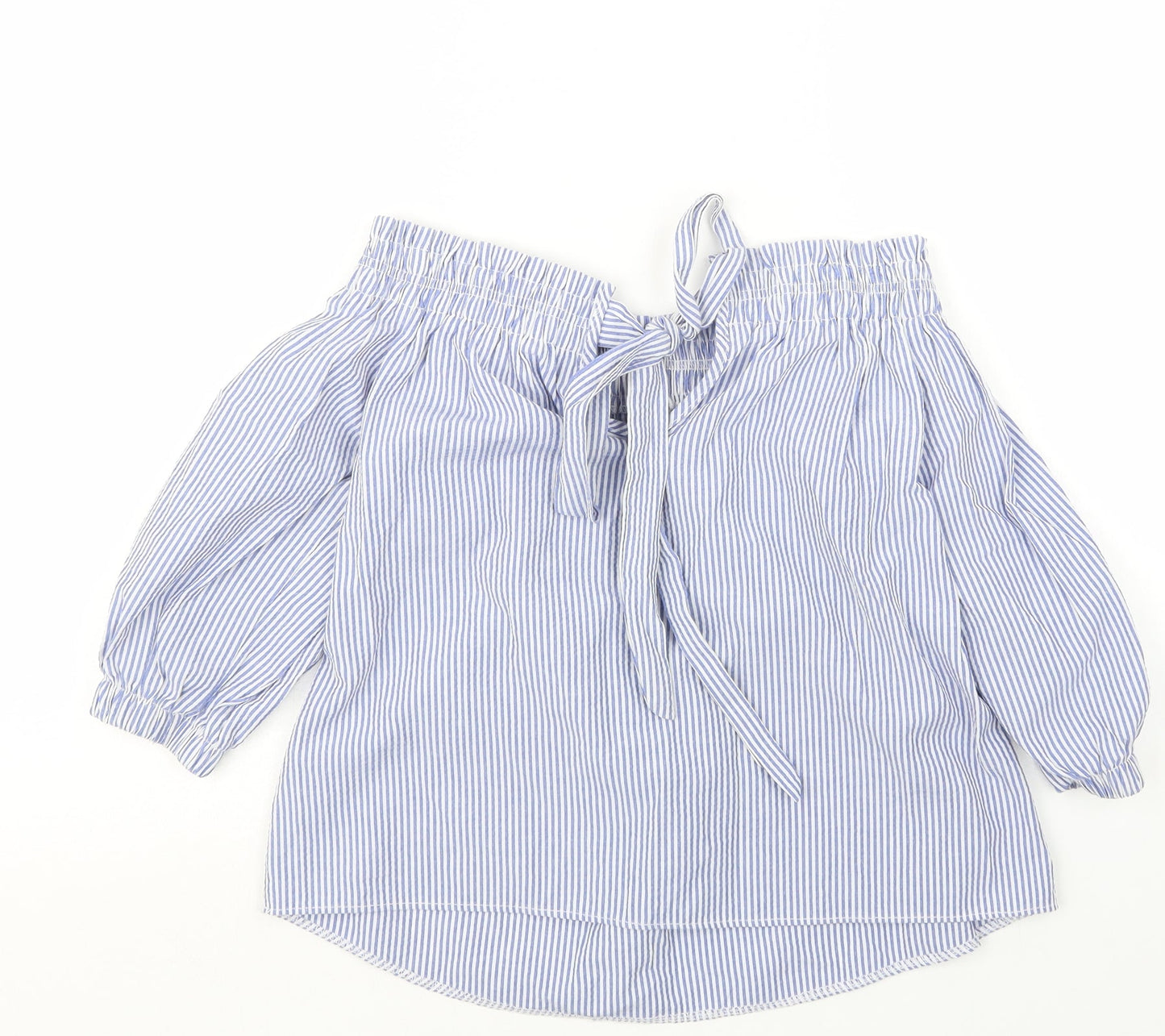 Atmosphere Womens Blue Striped  Basic Blouse Size 6