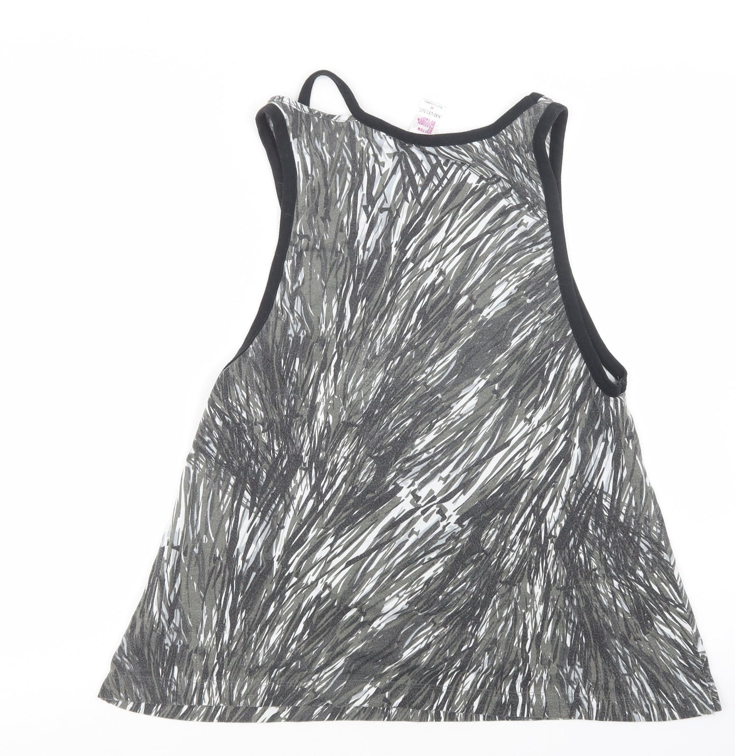 Zumba Womens Grey Geometric  Basic Tank Size M