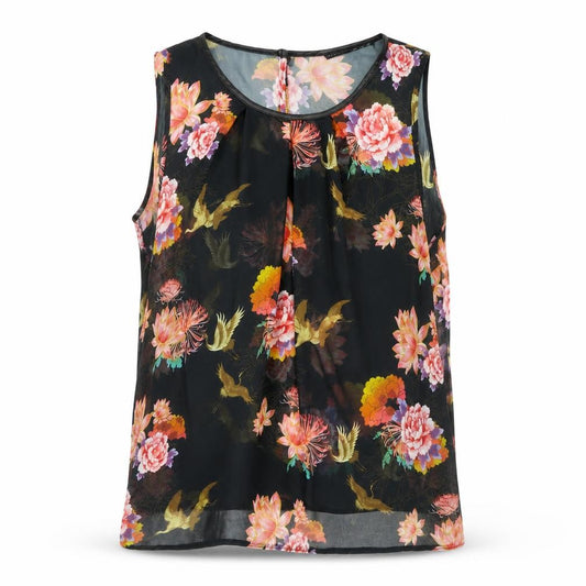 Atmosphere Womens Black Floral  Basic Tank Size 10