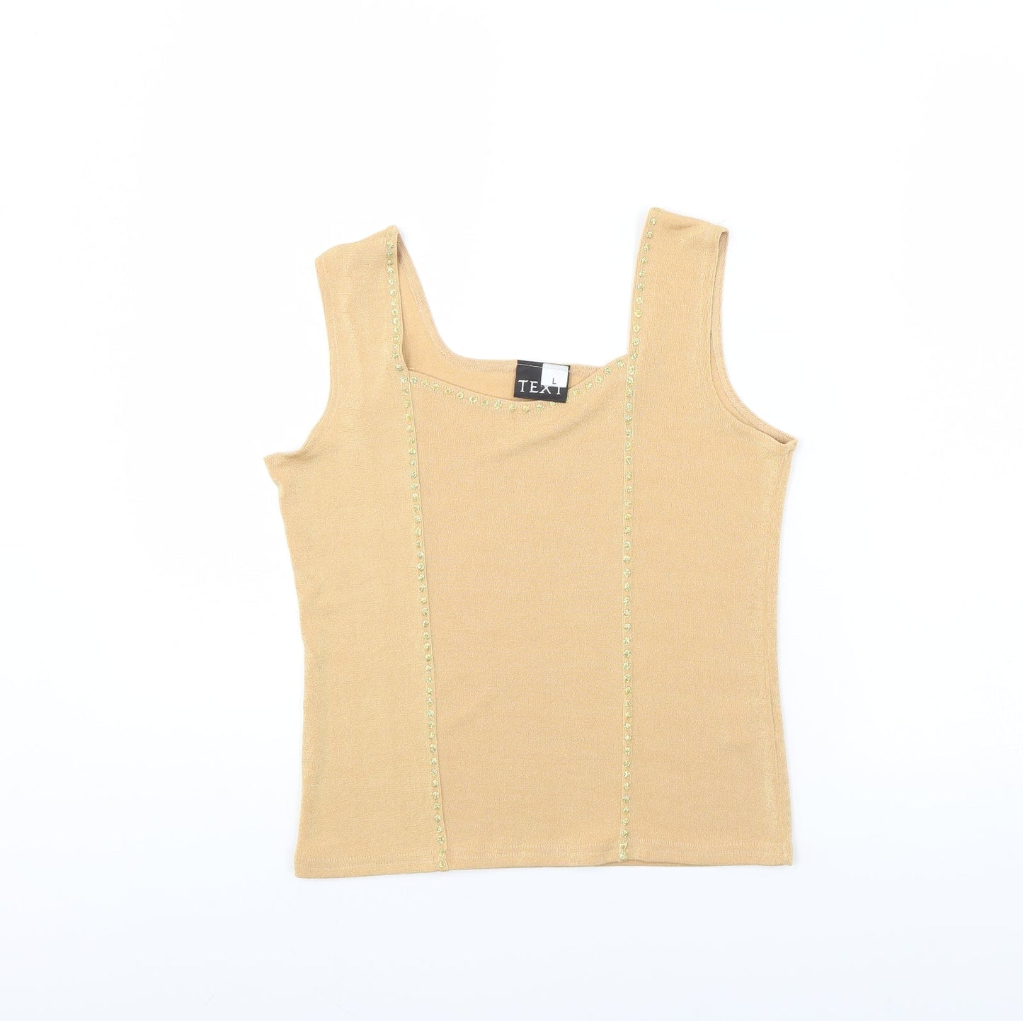 text Womens Beige   Basic Tank Size L