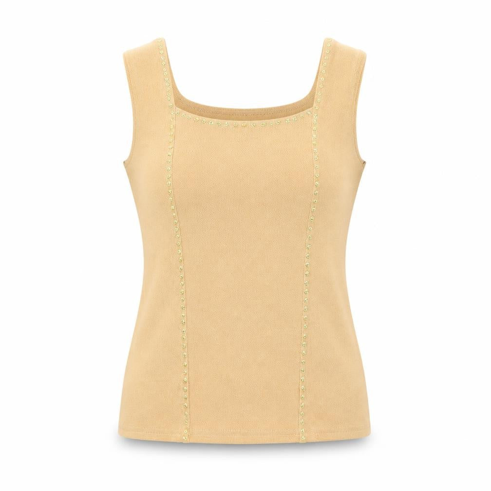 text Womens Beige   Basic Tank Size L