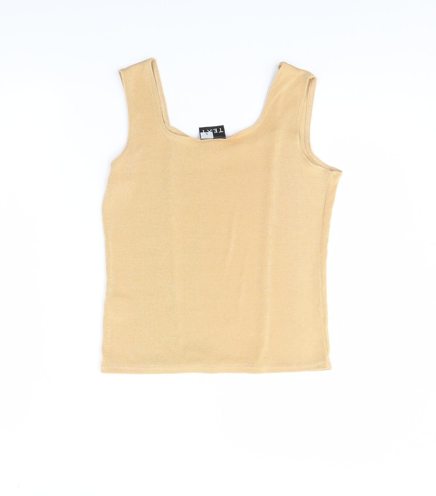 text Womens Beige   Basic Tank Size L