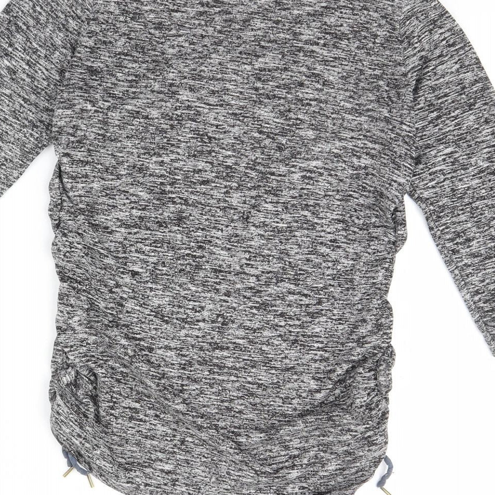 H&M Womens Grey Herringbone  Basic Blouse Size M