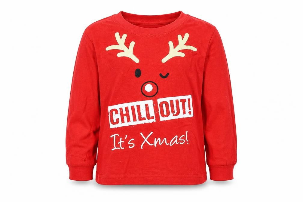 Jims jams  Boys Red Solid   Pyjama Top Size 2 Years  - Christmas