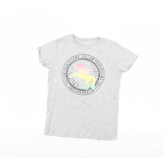 Primark Girls Grey   Basic T-Shirt Size 11 Years