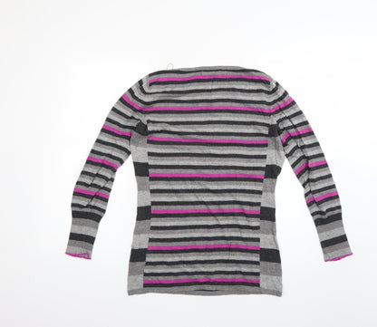 Marks & Spencer Womens Multicoloured Striped  Pullover Jumper Size 8