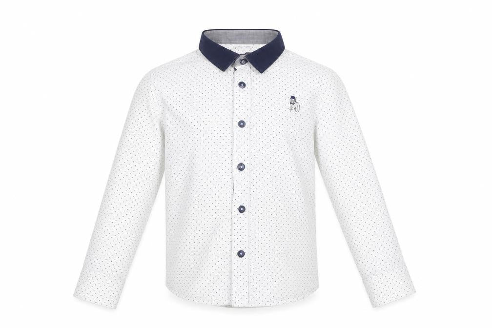t5he spit5alfields shirt5 co Boys White Polka Dot  Basic Button-Up Size 5-6 Years