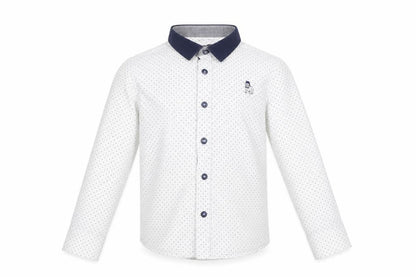 t5he spit5alfields shirt5 co Boys White Polka Dot  Basic Button-Up Size 5-6 Years