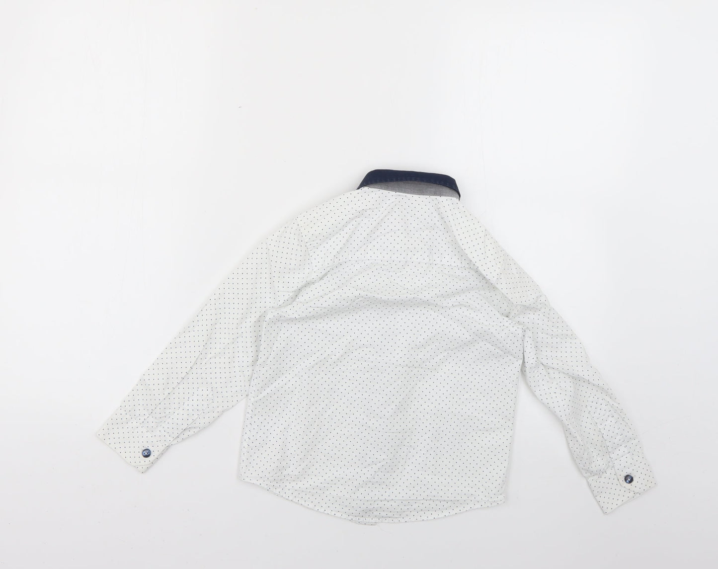 t5he spit5alfields shirt5 co Boys White Polka Dot  Basic Button-Up Size 5-6 Years