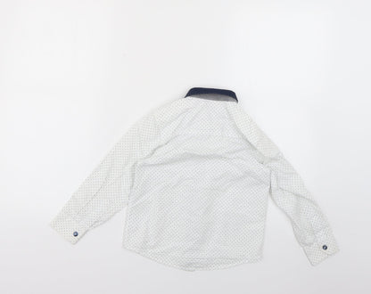 t5he spit5alfields shirt5 co Boys White Polka Dot  Basic Button-Up Size 5-6 Years