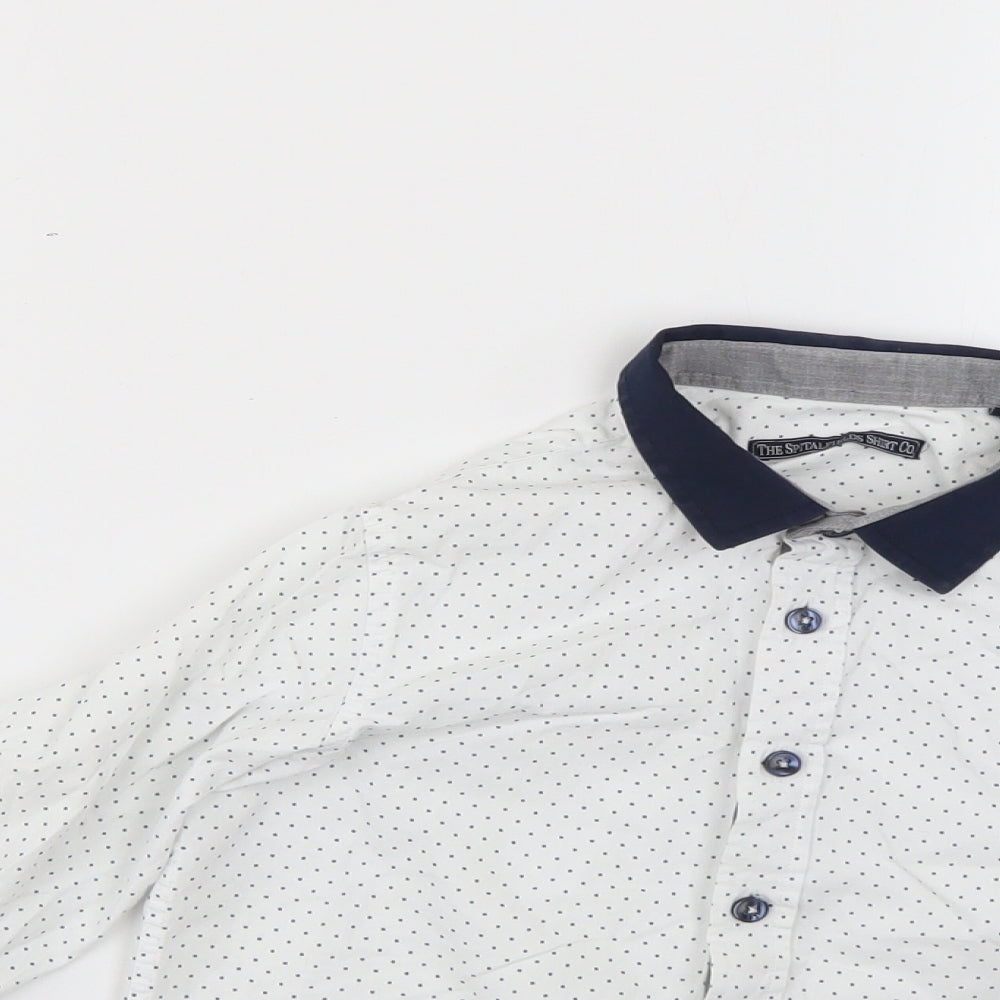 t5he spit5alfields shirt5 co Boys White Polka Dot  Basic Button-Up Size 5-6 Years