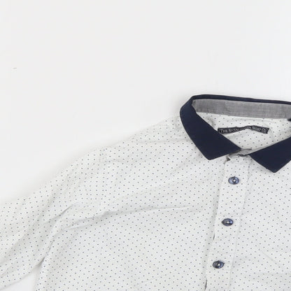 t5he spit5alfields shirt5 co Boys White Polka Dot  Basic Button-Up Size 5-6 Years